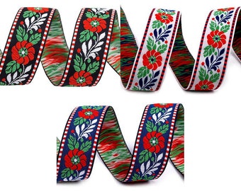 Colorful 25mm Polyester Ribbon for Folk Costume Designs