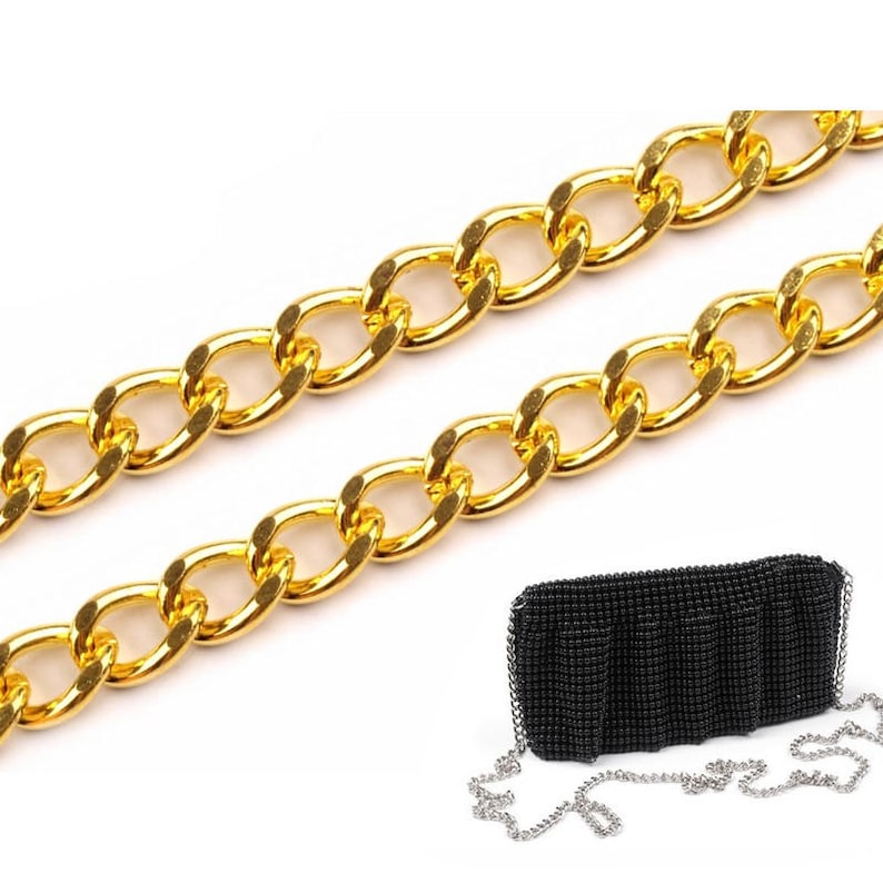 metal bag Strap chain s 120cm / bag handles, shoulder bag chain, metal chain, chain strap, chain handle for bag making image 2