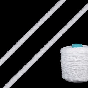 10m elastico tondo bianco 2,5 mm / qualità medica, / filo elastico, filo elastico arrotondato, cavo elastico, cavo elastico