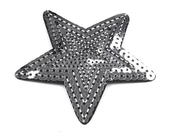 Toppe in Tessuto Stella D'oro Stella D'oro Artigianale 6 × 6 × 1 12 Pezzi Fai da Te con Motivo a Stella con Paillettes Adesivo per Ricamo Accessori Patch per Abbigliamento