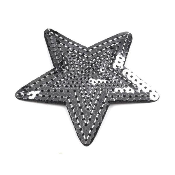 2 Patch thermocollant étoile sequins 7cm / Nombreux coloris / patch transfert étoiles avec sequins paillettes, application thermocollante