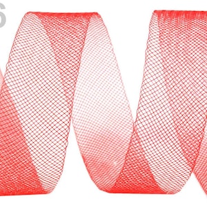 3M crinolina a rete a nastro 25mm / Molti colori / rete a rete con trama a diamante, tulle a velo da sposa, velo a rete larga