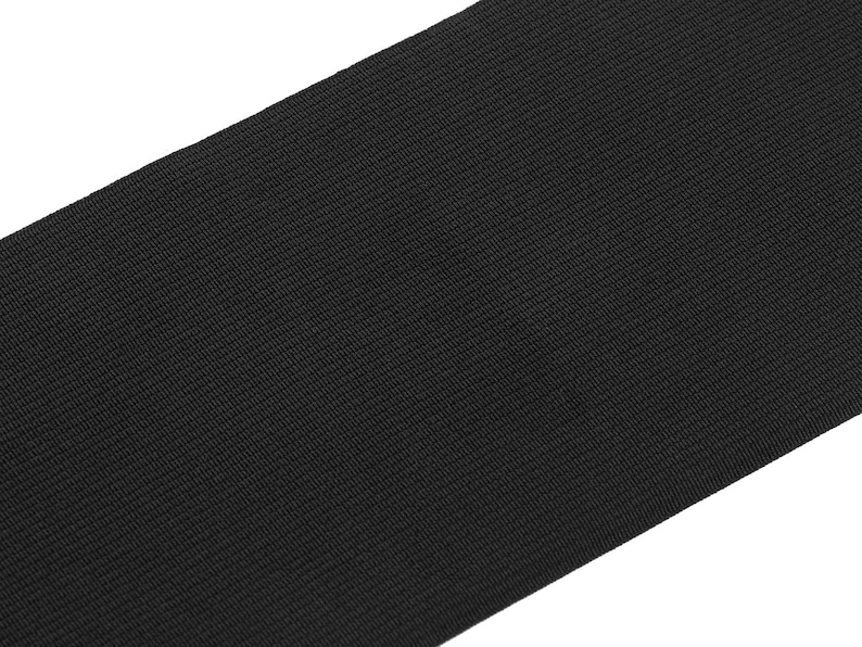 Bande élastique stretch 10 cm noir ou blanc / élastique large plat, ceinture élastique, galon stretch lycra Noir