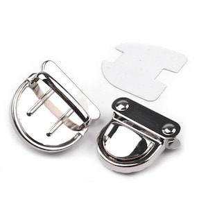 2 Metal Thumb Catch Bag Lock set / silver metal tuck lock for sewing purse,bags locks,leather closure
