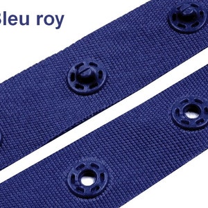 Snap Tape for fastening bodysuits 18mm / Many colors / serge tape with plastic snaps bleu roy