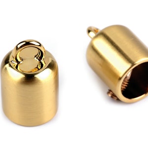 2 estremità in metallo per cordoncino da 9 mm / oro, argento, nero / Estremità per tracolla, fibbie per manici immagine 3