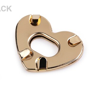 Chiusura per borsa girevole a forma di cuore in metallo oro rosa immagine 4