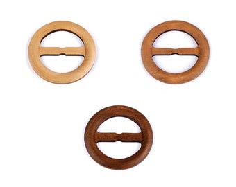 Wooden clips / buckles for clothes and macramé Ø60 mm