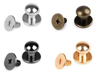 2 ball clasps with 4-7mm / silver screws, bronze / wallet clasp, coin clasp, wallet, small leather goods