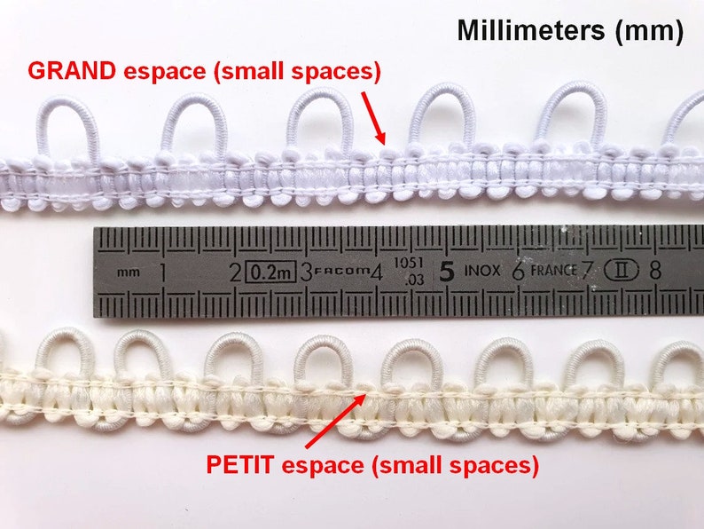 3M Galon tresse élastique pour boutons boules / Blanc, ivoire, noir / robe de mariée, boutons mariage, laçage corset, ruban de laçage image 4