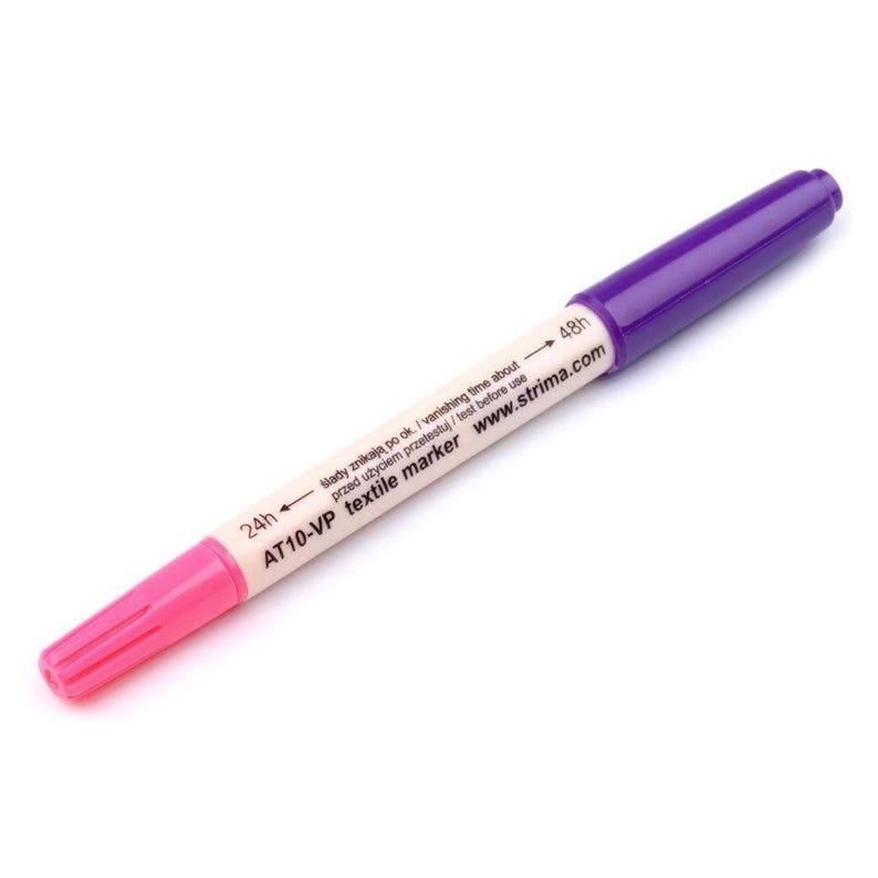 Double-sided Disappearing Textile Marker 24h-48h / Fabric marking, tailor's chalk, erasable double-sided pen for patterns image 2