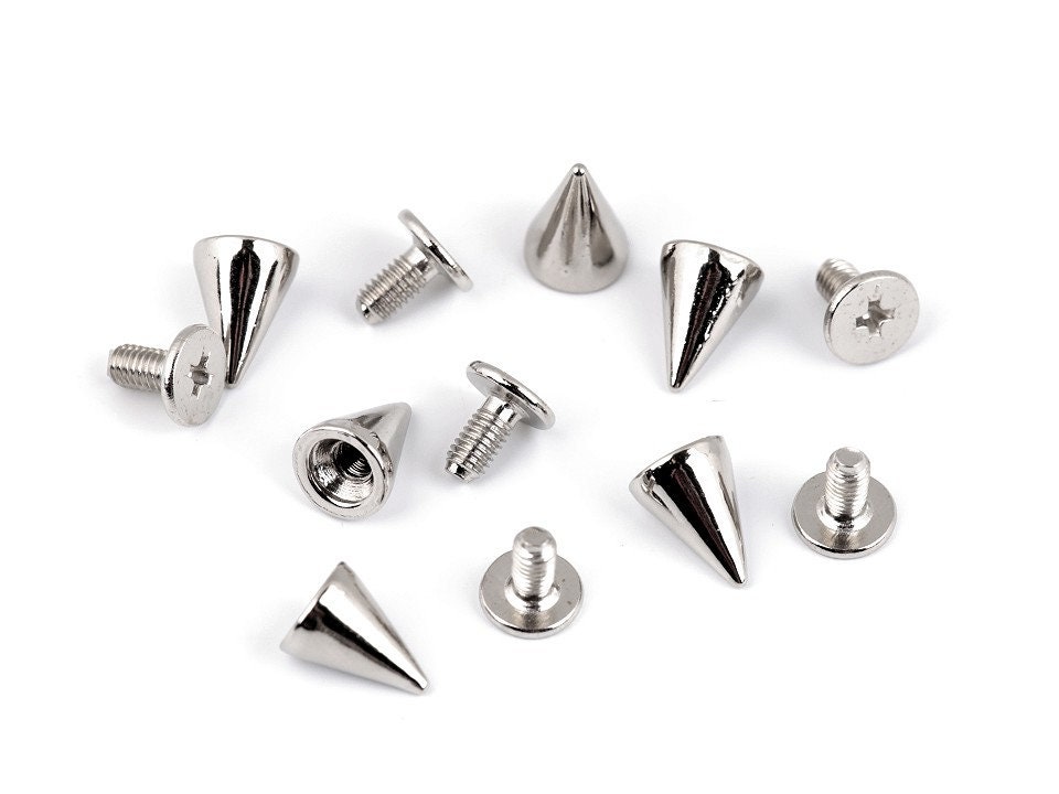  40 Sets 40MM Spikes for Clothing, Cone Spikes of Various Sizes  with Punk Spike Rivets Studs, DIY Silver Metal Spikes for Crafts, Punk  Screw Rivets Accessories for Clothes Jeans Jackets Leather