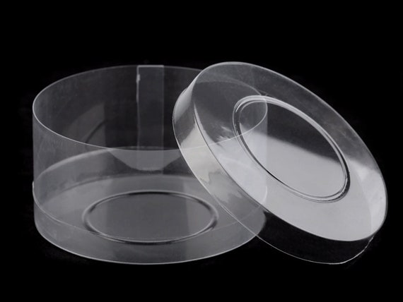 3 cajas redondas de plástico transparente / varios tamaños - Etsy España