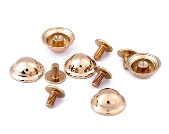 10 Decorative Screw Studs / Bottom Bag Feet Ø9.5 mm / spikes domes for punk vintage clothing, studded jackets or bags, decorative rivets set