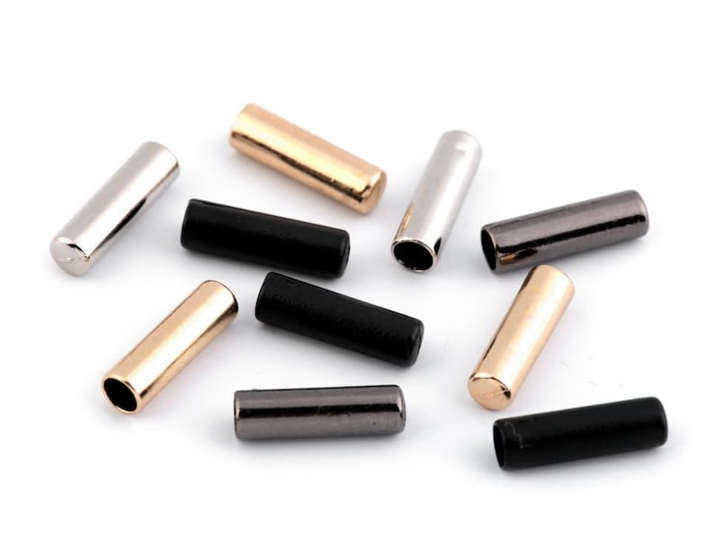 10 Cord End Tube Clasps 4mm / Black Gold Silver Blackened Etsy