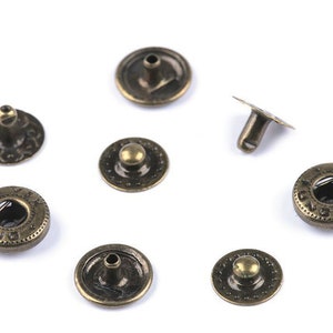 Pinza rivettatrice Roland Baby e bottoni automatici in metallo Ø10 mm 50 Rivet Snap Brass