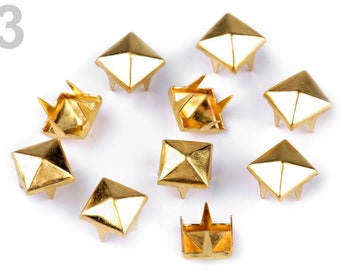 【ラスト1点】A&G Stud Pyramid Pierce 50 Silver Pyramid Studs 7mm / Silver Spikes Domes for Punk
