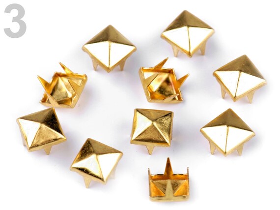 50 Silver Pyramid Studs 7mm / Silver Spikes Domes for Punk