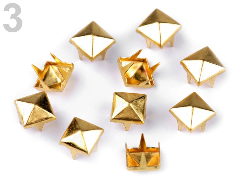 50 Silver Pyramid Studs 7mm / Silver Spikes Domes for Punk