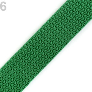 Polypropylene webbing tape 20m, Nylon webbing strap, dog collar or leash webbing, handle webbing, bag webbing 876 Green