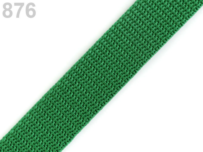 Polypropylene webbing tape 20m, Nylon webbing strap, dog collar or leash webbing, handle webbing, bag webbing 876 Green