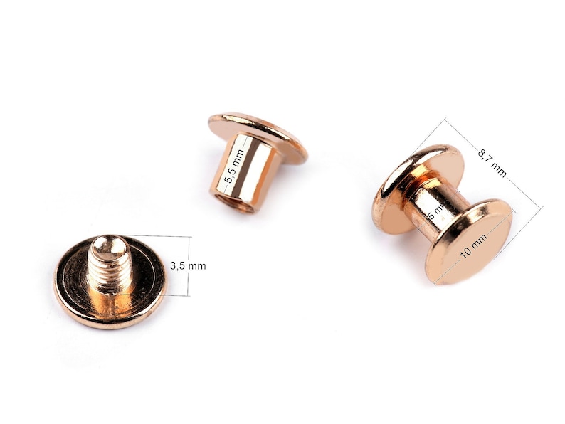 10 Saddle rivets Ø10 mm silver nickel or pink gold, metal rivet for bags image 5