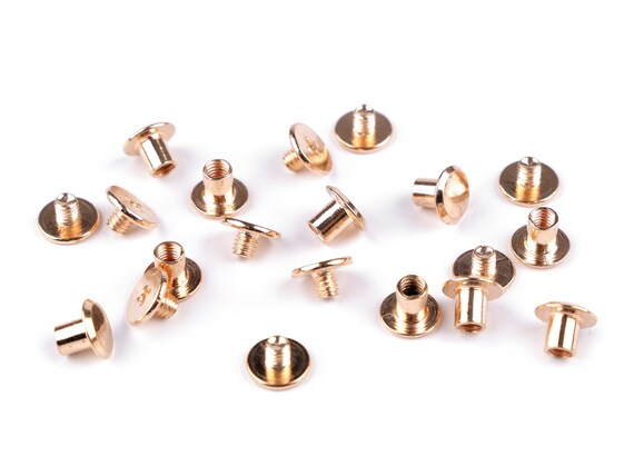 Lot de 20 rivets à anneau en D rotatifs à 360 degrés avec vis en alliage de zinc et fer, accessoires d'artisanat du cuir pour sacs à main, colliers, portefeuilles, chapeaux, Couleur