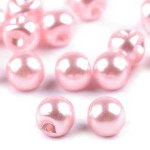 20 boutons boules 6-8-9-10mm pour robe de mariée Rose