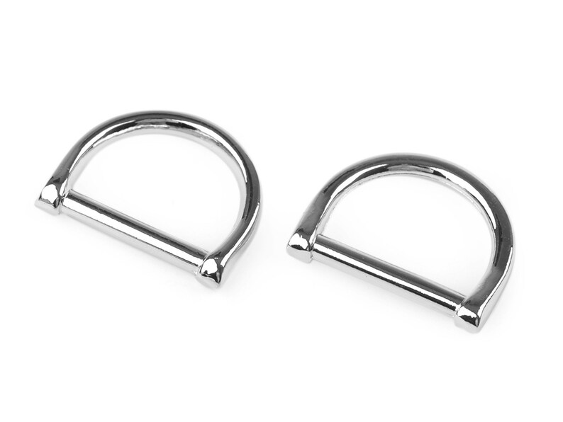 4 metal stirrup loops 25mm, half ring loops D shape Silver