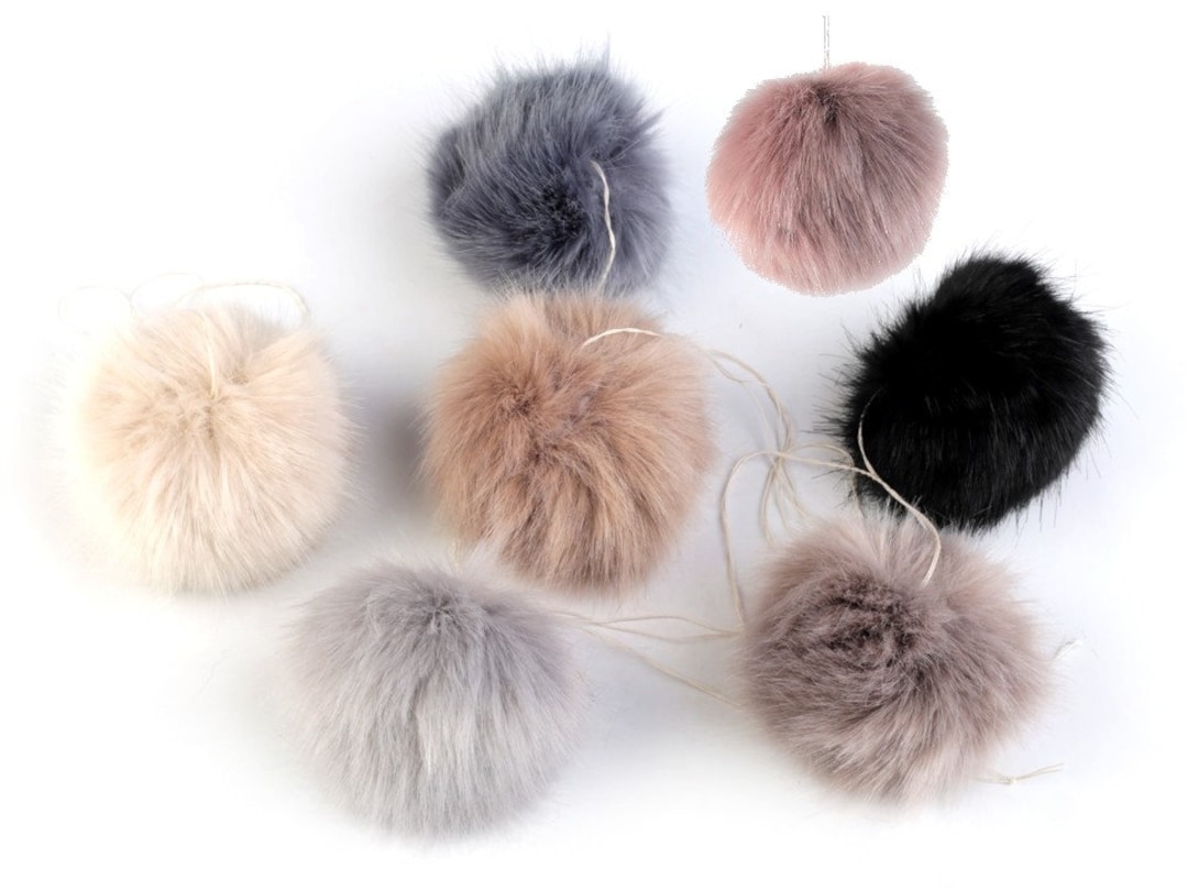 PATIKIL Imitatiebont pompons voor hoeden, 6 stuks pluizige zachte