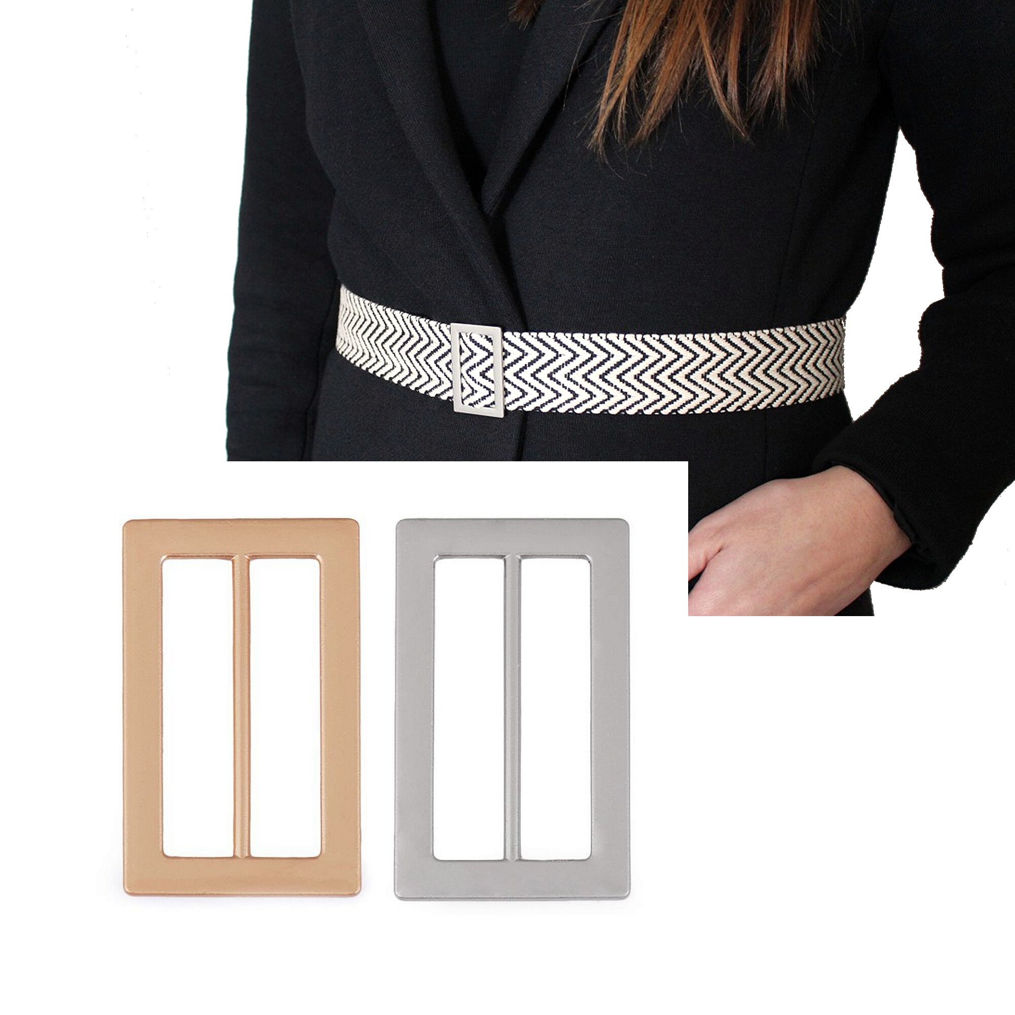 2 Cinture Elastiche Senza Fibbia Con Gancio Metallico – Regolabili, Vita 109-140 Cm, Per Uomo E Donna