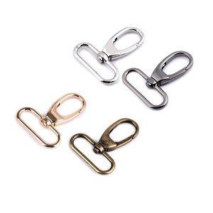 2 moschettoni metallici girevoli per cinturino 38mm / argento, oro, bronzo, chiusura nera / metallo, gancio girevole