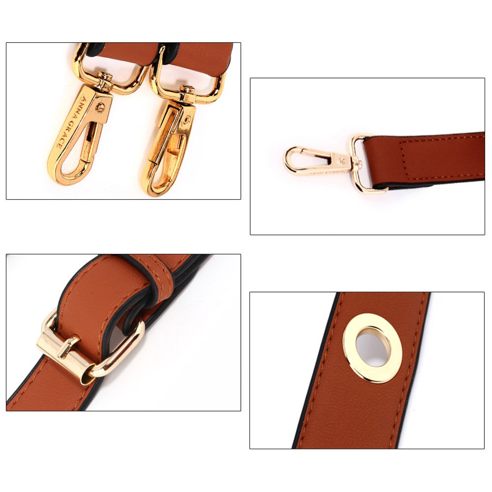 Eco Leather Bag Shoulder Strap With Carabiners/ Many Colors / Etsy