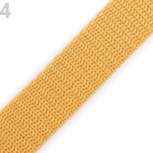 Polypropylene webbing tape 20m, Nylon webbing strap, dog collar or leash webbing, handle webbing, bag webbing 844 yellow