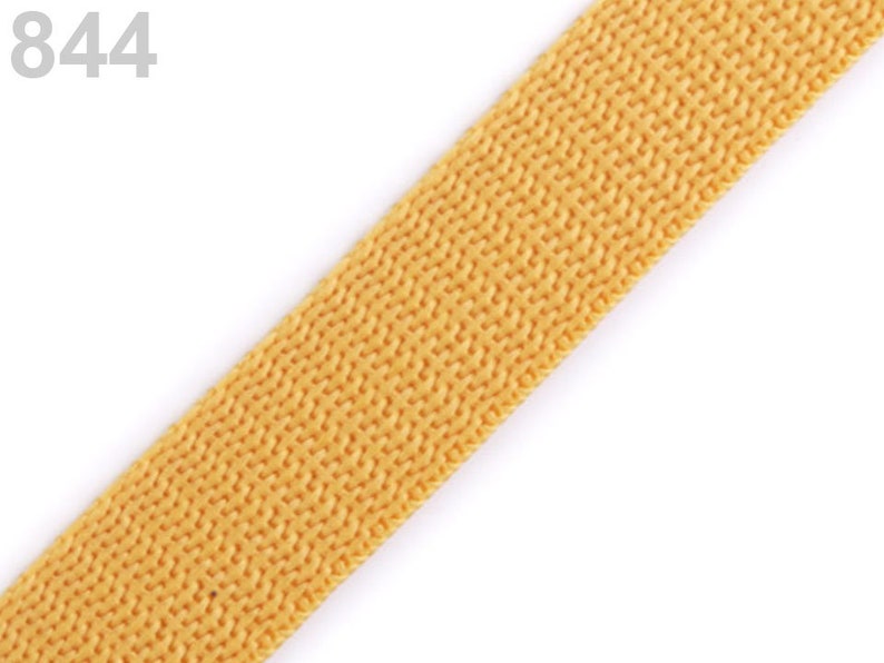 Polypropylene webbing tape 20m, Nylon webbing strap, dog collar or leash webbing, handle webbing, bag webbing 844 yellow