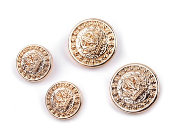 10 boutons écusson en métal or rose 15 ou 20mm