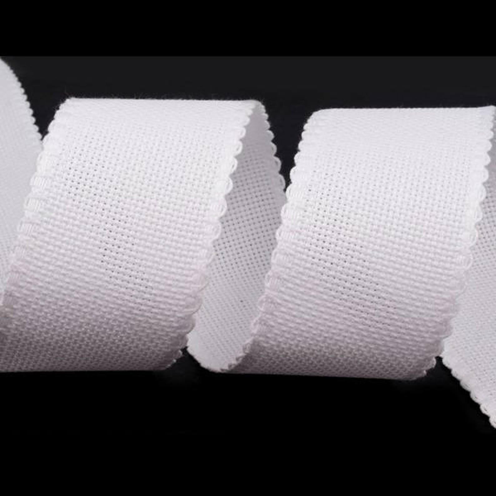 Aida fabric band / white ivory string / Width 5710 cm / Aida Etsy