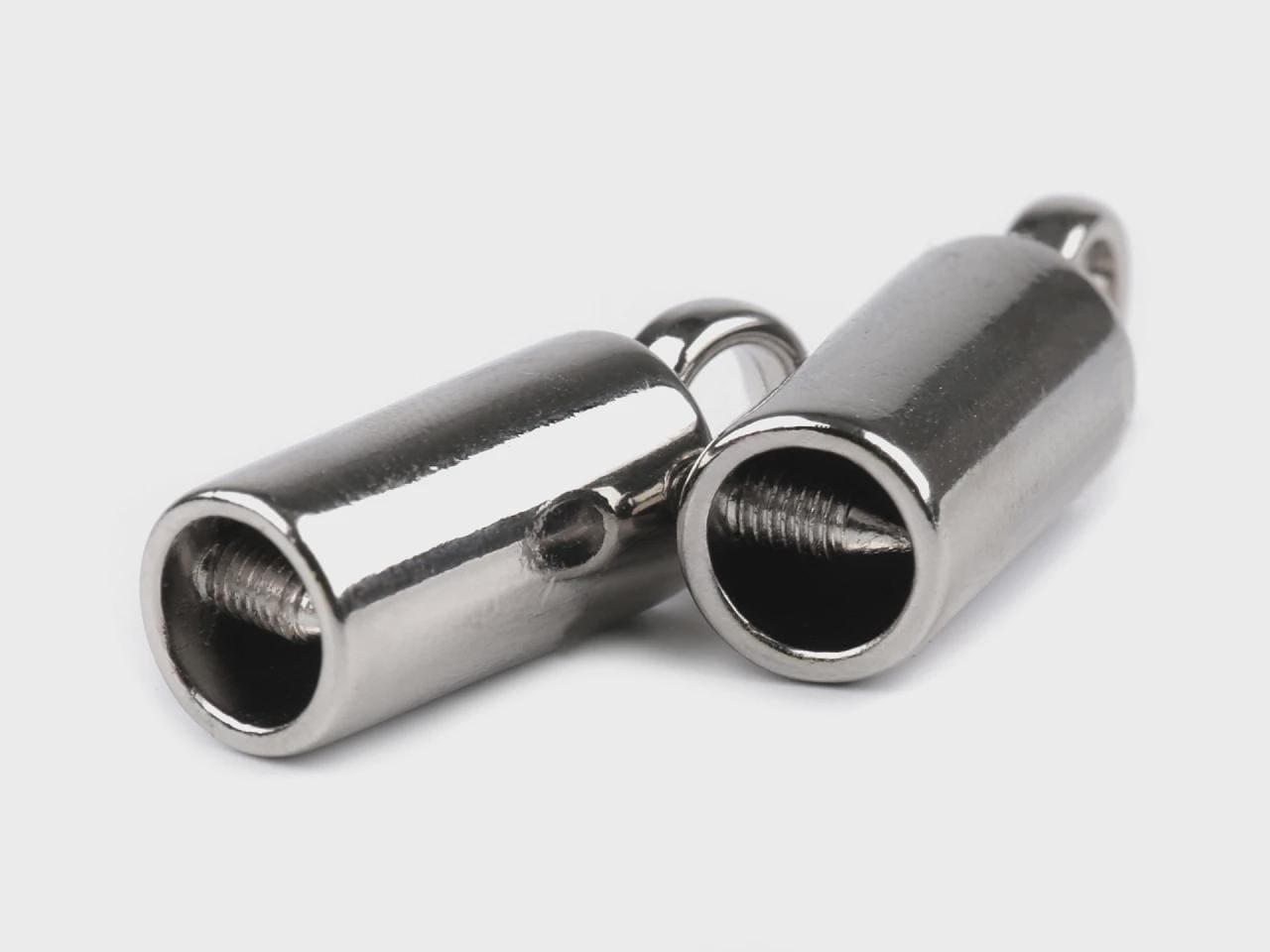 MOAMUN 20 tappi terminali per la creazione di gioielli, chiusure a pressione per corda in pelle, collane, bracciali (nero, 4 mm