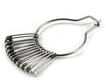 imperdibles 19 mm en manojo, forma de pera, imperdibles plateados o negros
