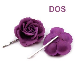 2 satin flower roses Hairpins 45mm / Hair Pins Satin Flowers, Hair Roses, Hair Flowers Hair Slides 画像 6