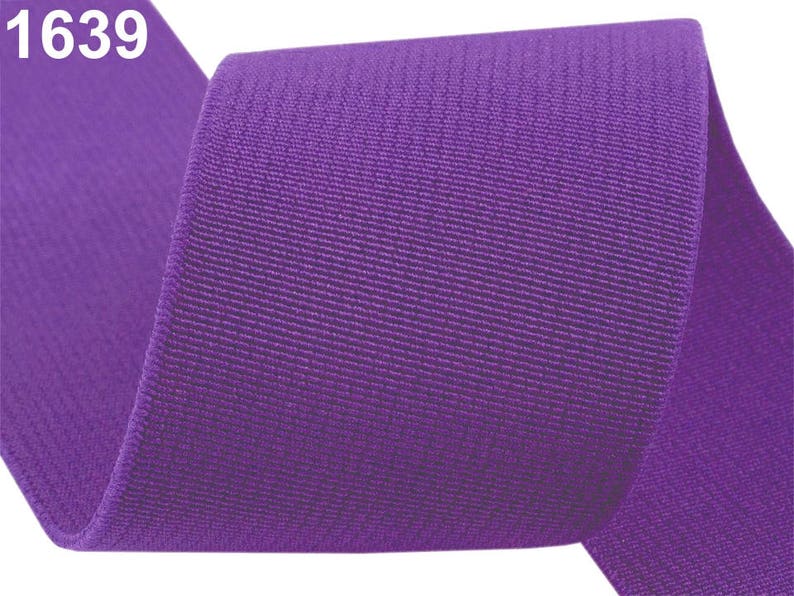 Gummiband 50mm / viele Farben / weites Flachgummiband, elastischer Bund, Stretch-Lycra-Stretch, Gummiband Purple 1639