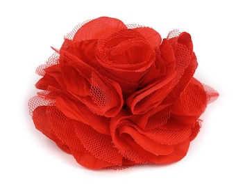 Grosse fleur en tissu pour cheveux ou broche / Nombreux coloris / Fleur décorative tissu, fleur mariage, fleur pour revers