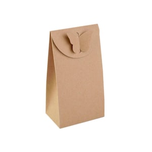 3 bolsas de papel naturales con mariposa