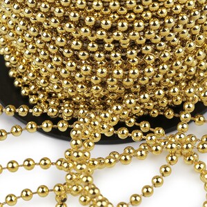 Ghirlanda di perle 3M 4mm / Molti colori / filo di perle per decorazione di matrimoni, decorazioni da tavola o albero di Natale immagine 4