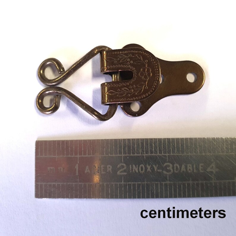 4 metal hooks 18x25mm / silver or bronze / metal clip, hook clasp, snap clasp, sewing clasp, hook and loop fastener image 7