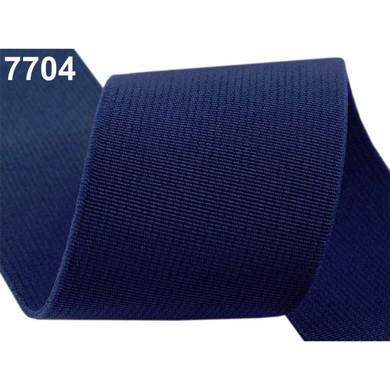 Gummiband 50mm / viele Farben / weites Flachgummiband, elastischer Bund, Stretch-Lycra-Stretch, Gummiband Blue navy 7704