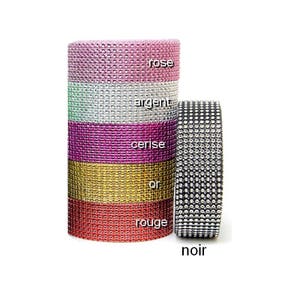Galon diamant strass 8 rangs 4cm / Nombreux coloris / Large galon cristal, décoration mariage, galon luxe, bande de cristal, cristal couleur