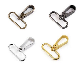 2 Metal Snap Swivel Hook 15-20-32-39mm / brass, gold, silver / metal hooks for strap, carabiner hook, carabiner keychain, carabiner clasp