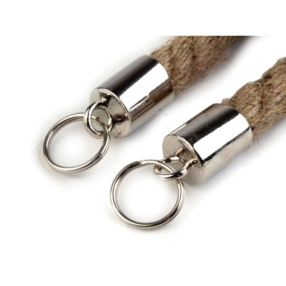 Raw rope bag handles 55cm with silver metal buckles / cotton Etsy
