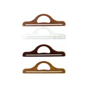 2 handles of long bag for A4 format / plastic resin brown transparent wood / creation of bags handbag tote bag wallet